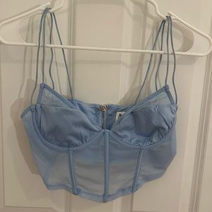 Princess Polly cropped bustier light blue